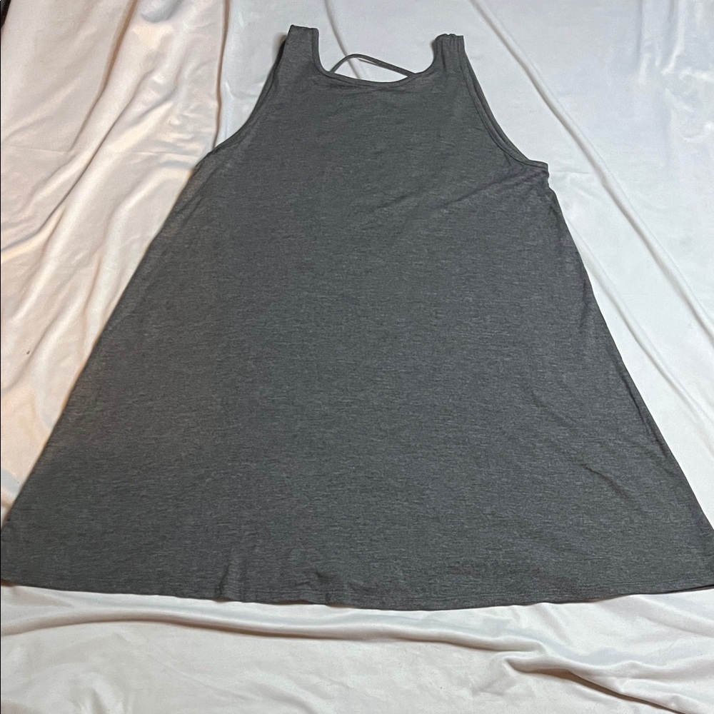 NWOT There She Goes Dark Grey Backless Swing Dress